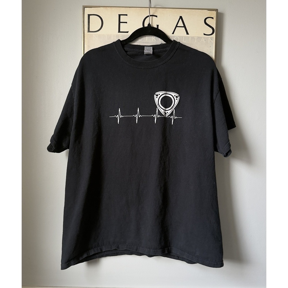Rotary Engine‎ Heartbeat Graphic T Shirt XL Black JDM Wankel Tee Mazda RX7 RX8